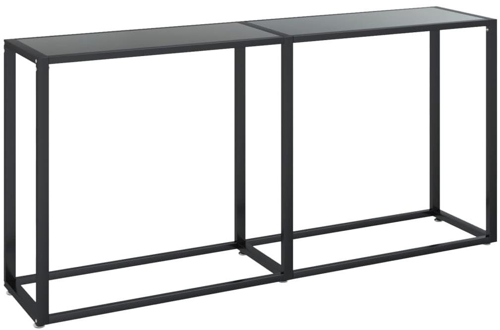 SHUMEE čierny 160 × 35 × 75,5 cm tvrdené sklo Konzolový stolík