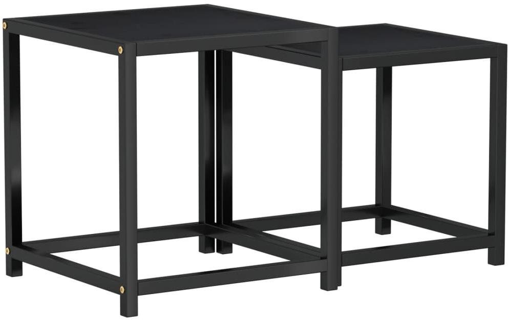 SHUMEE čajový 2 ks MDF čierny Odkladací stolík
