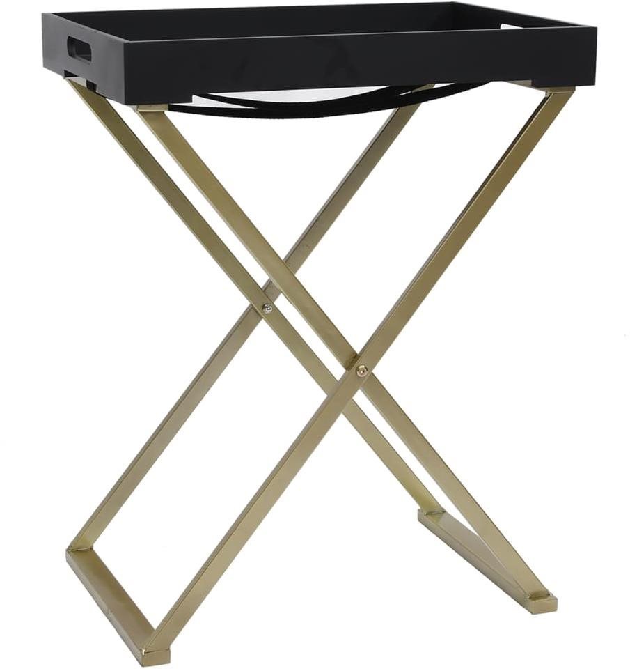 SHUMEE skladací zlatý a čierny 48 × 34 × 61 cm MDF Odkladací stolík