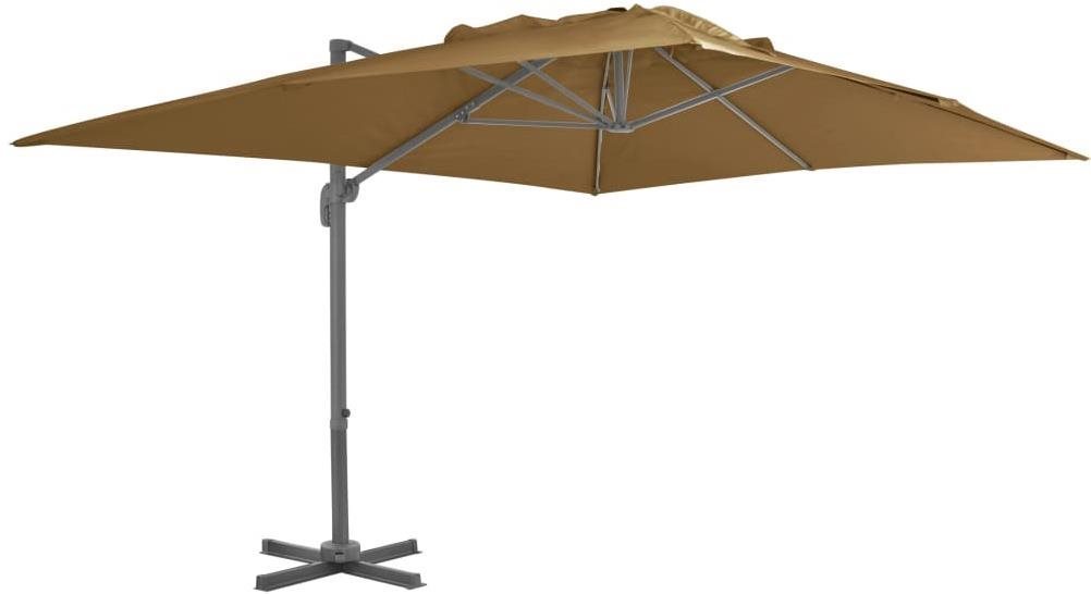 SHUMEE Slnečník záhradný, taupe 400 × 300cm Slnečník