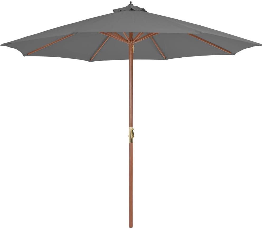 SHUMEE Slnečník záhradný, antracit 300 cm Slnečník