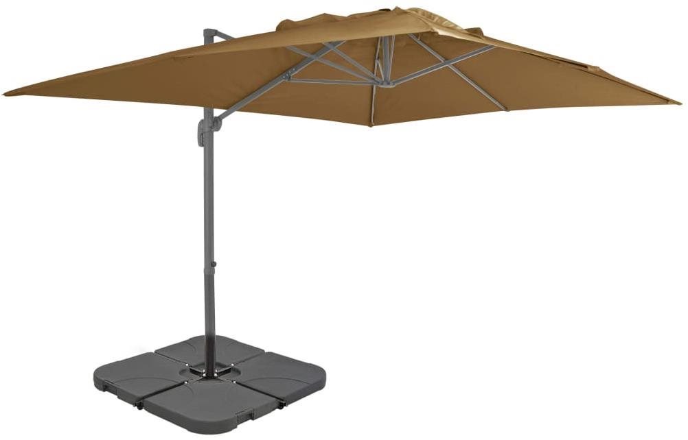 Záhradný slnečník s prenosným stojanom taupe 4 × 3 × 2,68 m (D × Š...