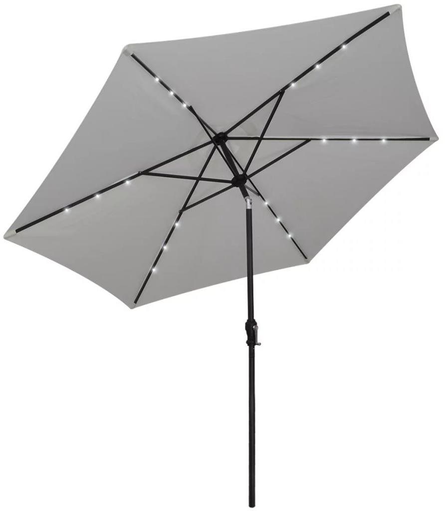 SHUMEE Slnečník záhradný s LED svetlom, pieskovo biely 300 cm...