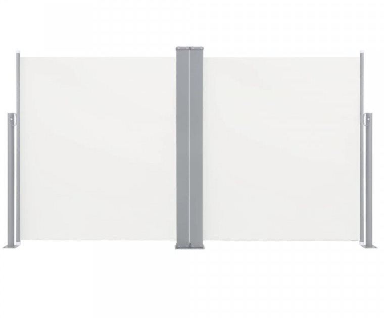 Obojstranná zaťahovacia bočná markíza 170 × 600 cm krémová Zástena