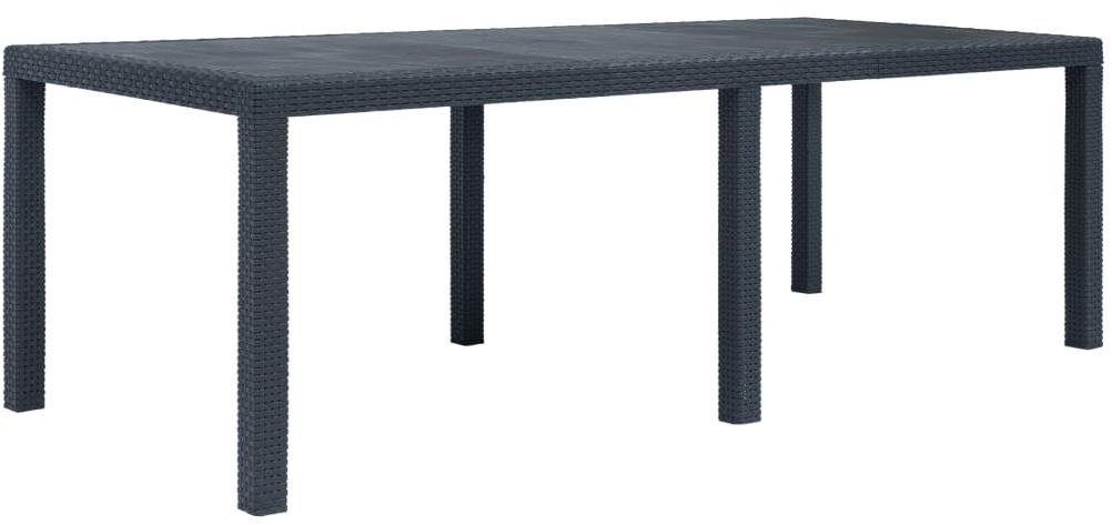 Záhradný stôl antracitový 220 × 90 × 72 cm plastový ratanový vzhľad...