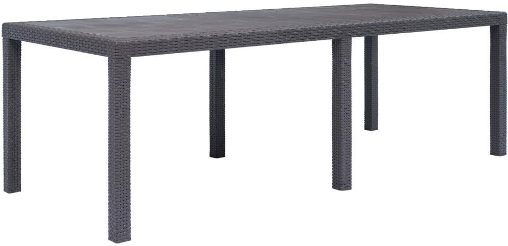 Záhradný stôl hnedý 220 × 90 × 72 cm plastový ratanový vzhľad...