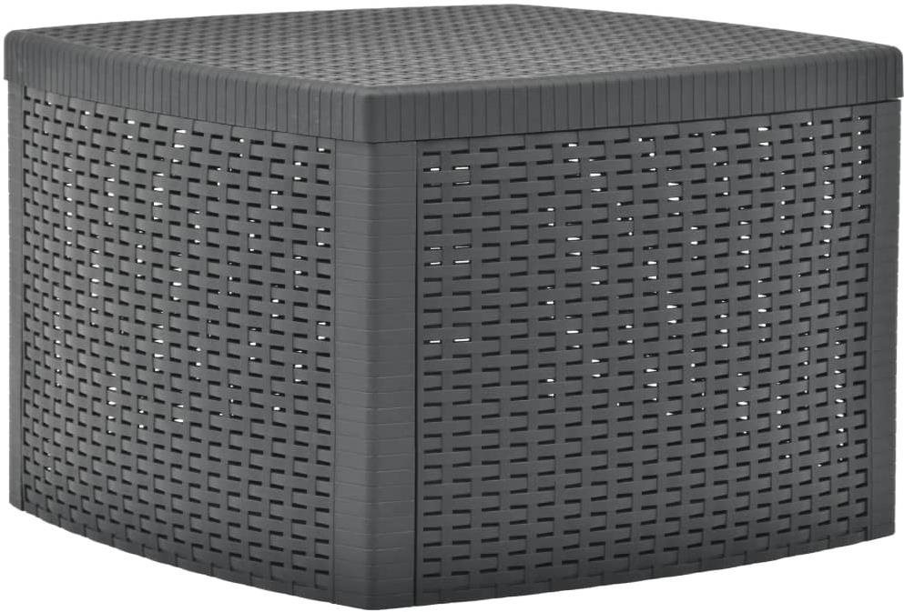 Odkladací stolík antracitový 54 × 54 × 36,5 cm plast Záhradný stôl