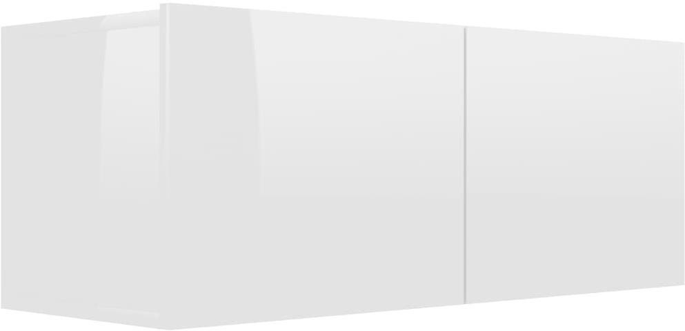 TV stolík biely s vysokým leskom 80 × 30 × 30 cm drevotrieska TV...
