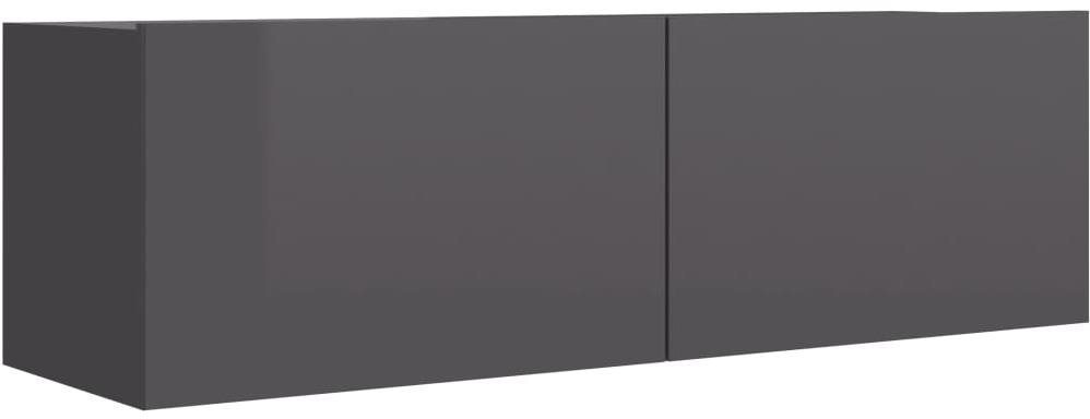 TV stolík sivý s vysokým leskom 100 × 30 × 30 cm drevotrieska TV...