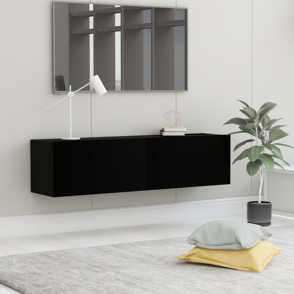 TV stolík čierny 120 × 30 × 30 cm drevotrieska TV stolík