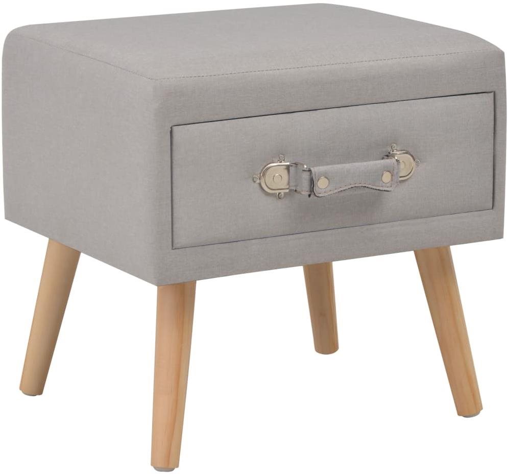 Nočný stolík sivý 40 × 35 × 40 cm textil Nočný stolík