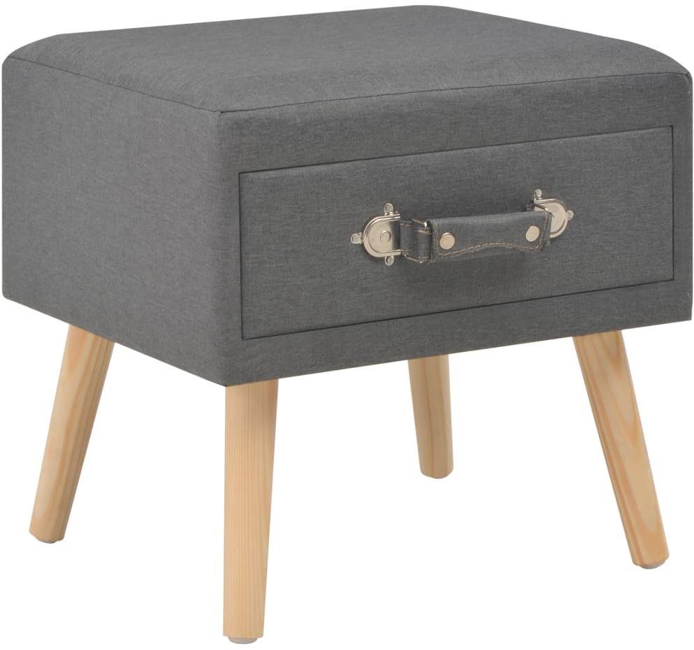 Nočný stolík tmavosivý 40 × 35 × 40 cm textil Nočný stolík
