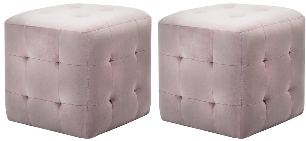 Nočné stolíky 2 ks ružové 30 × 30 × 30 cm zamatová látka Nočný stolík