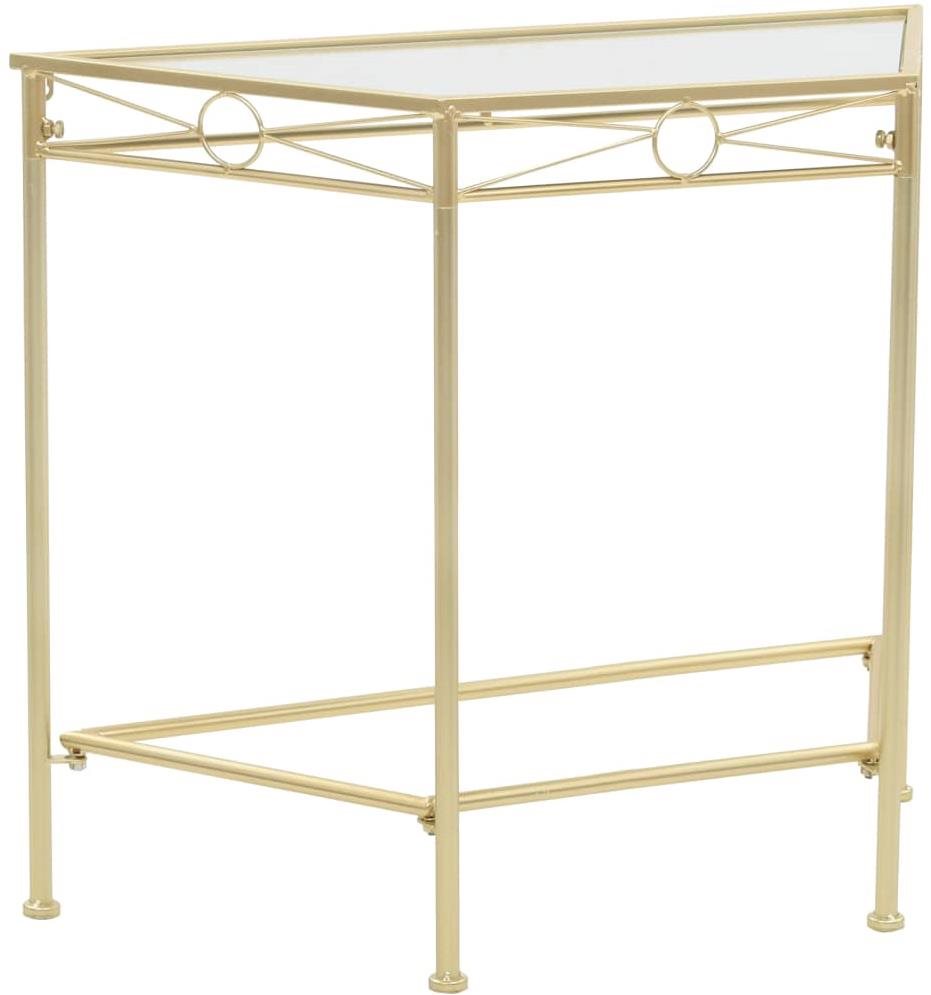 Odkladací stolík v štýle vintage kovový 87 x 34 x 73 cm zlatý...
