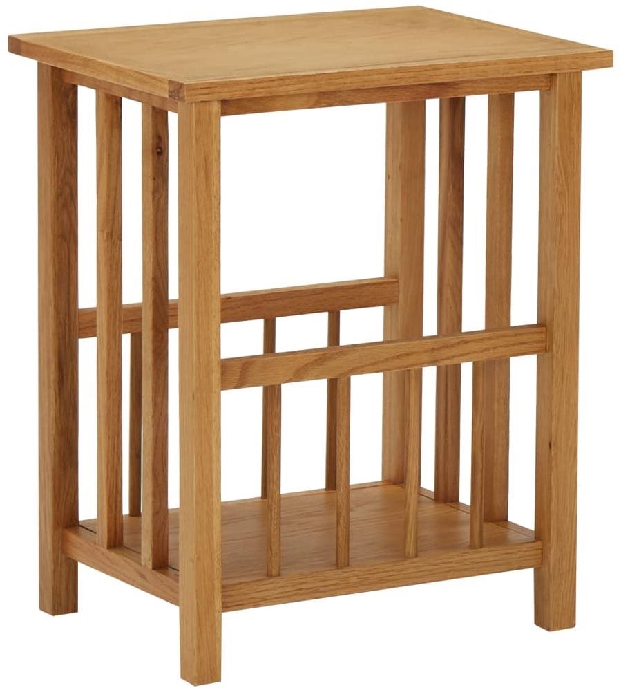Stolík na časopisy 45 × 35 × 55 cm masívne dubové drevo Odkladací...