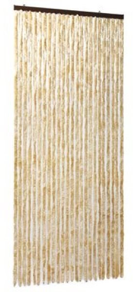 Záves proti hmyzu béžový 100 × 220 cm Chenille Sieťka na okno