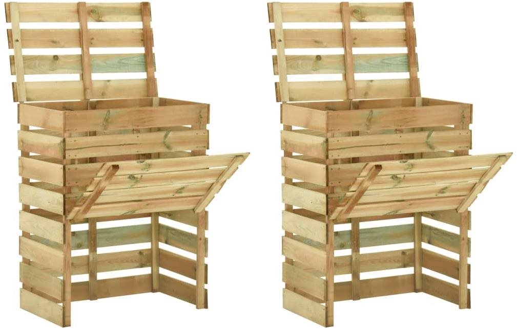 SHUMEE Kompostér, 50 × 100 × 80 cm, objem 400 l – 2 ks v balení...