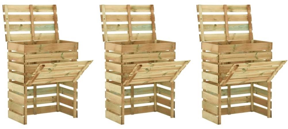 SHUMEE Kompostér, 50 × 100 × 80 cm, objem 400 l – 3 ks v balení...