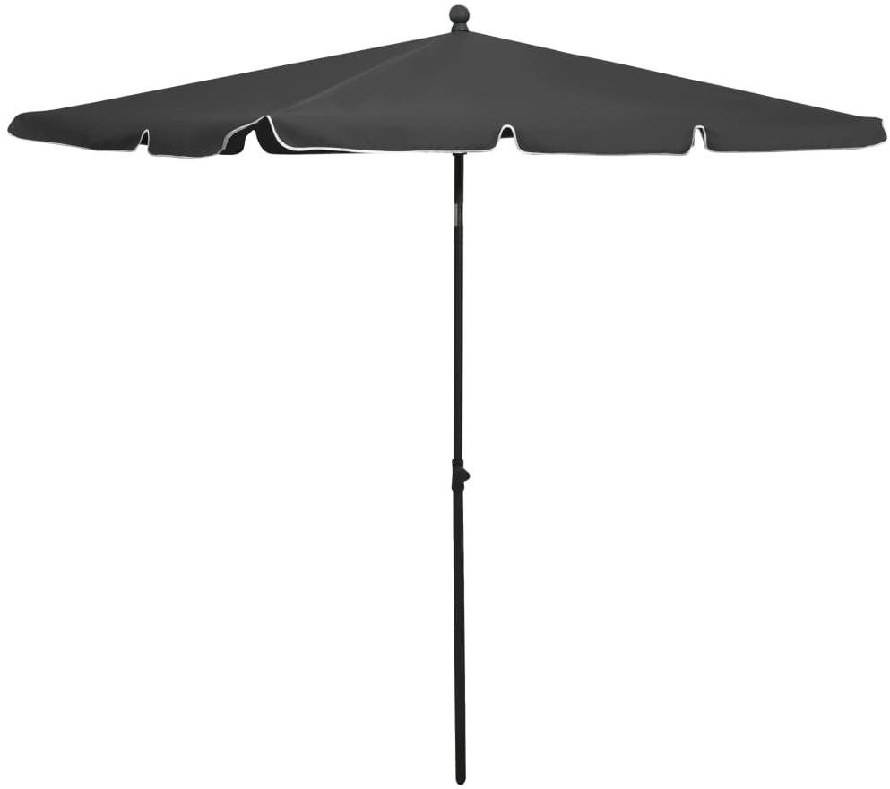 Záhradný slnečník s tyčou 240 × 140 cm antracitový Slnečník