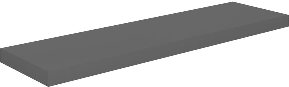 Plávajúca nástenná polica sivá vysoký lesk 80x23,5x3,8 cm MDF Polica
