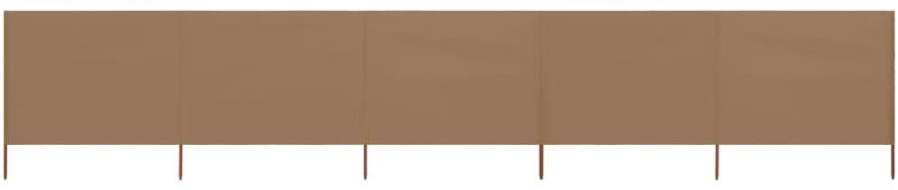 5-dielna zástena proti vetru textil 600 × 160 cm taupe Zástena