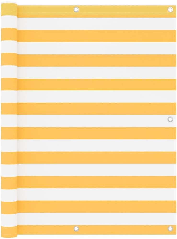 Balkónová zástena bielo-žltá 120 × 600 cm oxfordská látka 134911...