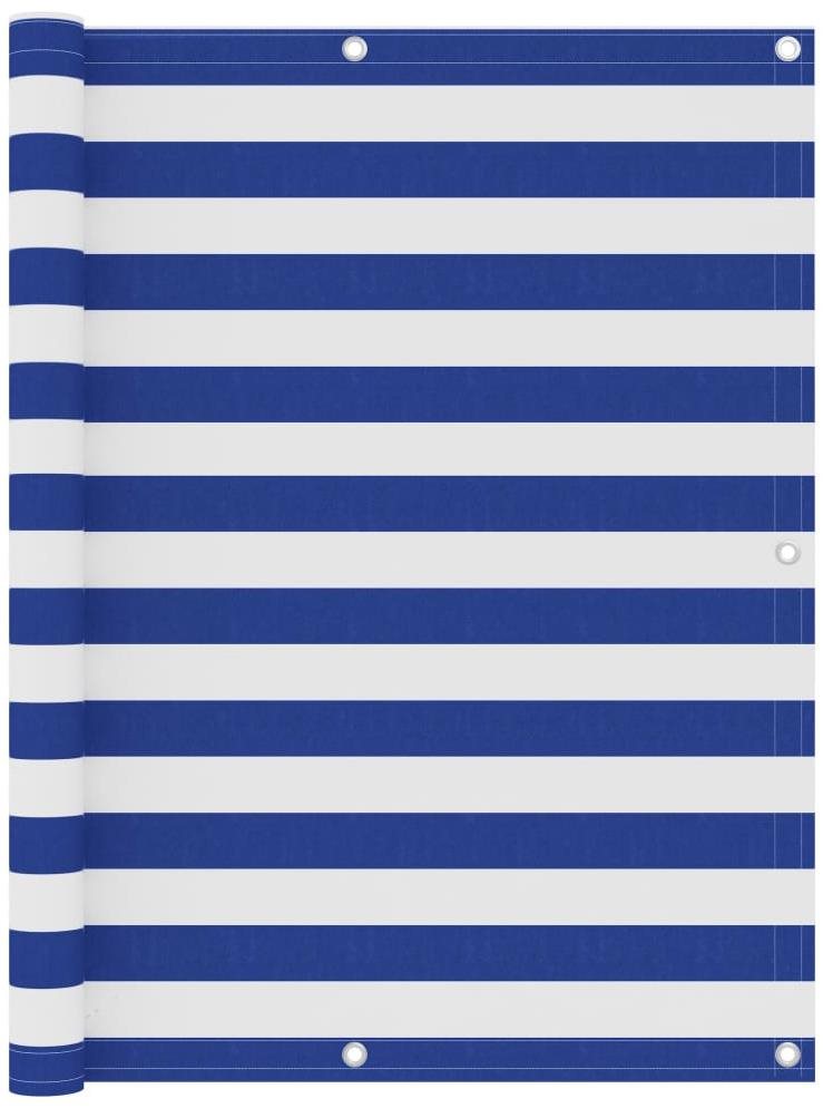Balkónová zástena bielo-modrá 120×600 cm oxfordská látka 134923...