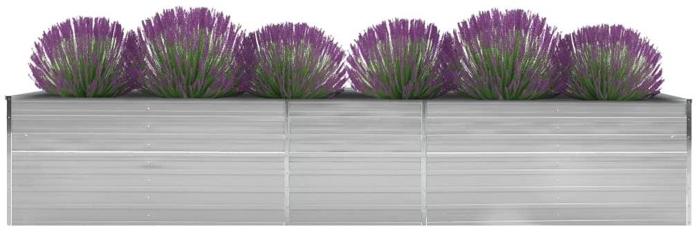 SHUMEE Záhon vyvýšený, oceľ, sivý 400 × 80 × 45 cm Vyvýšený záhon