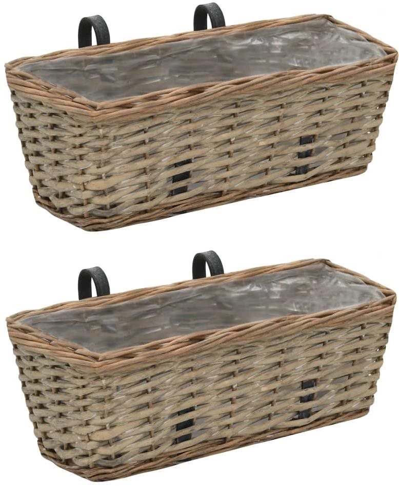 Kvetináč na balkón 2 ks prútené s PE výstelkou 40 cm Kvetináč