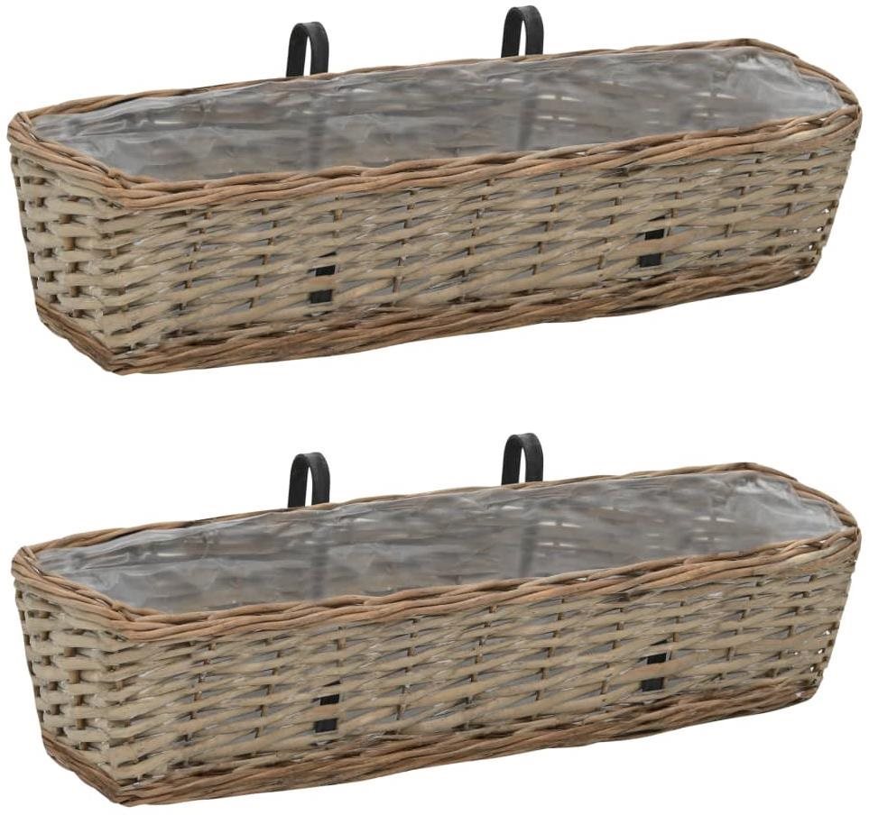 Kvetináč na balkón 2 ks prútený s PE výstelkou 60 cm Kvetináč