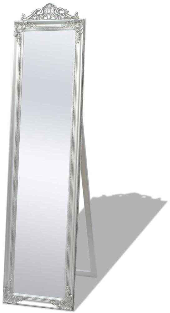 Voľne stojace zrkadlo barokový štýl 160 × 40 cm strieborné Zrkadlo