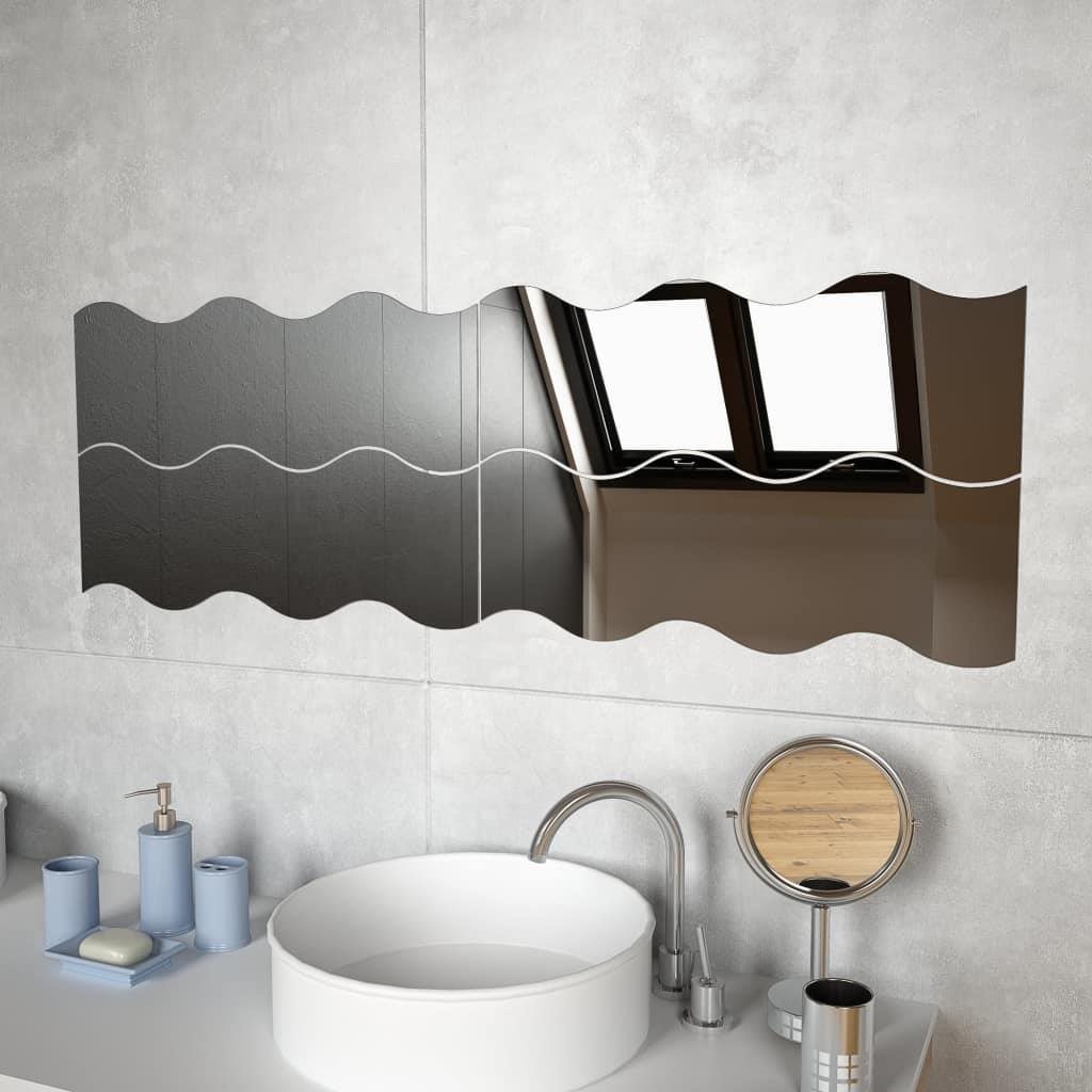 Nástenné zrkadlá 4 ks 60 x 18,5 cm vlnité sklo Zrkadlo