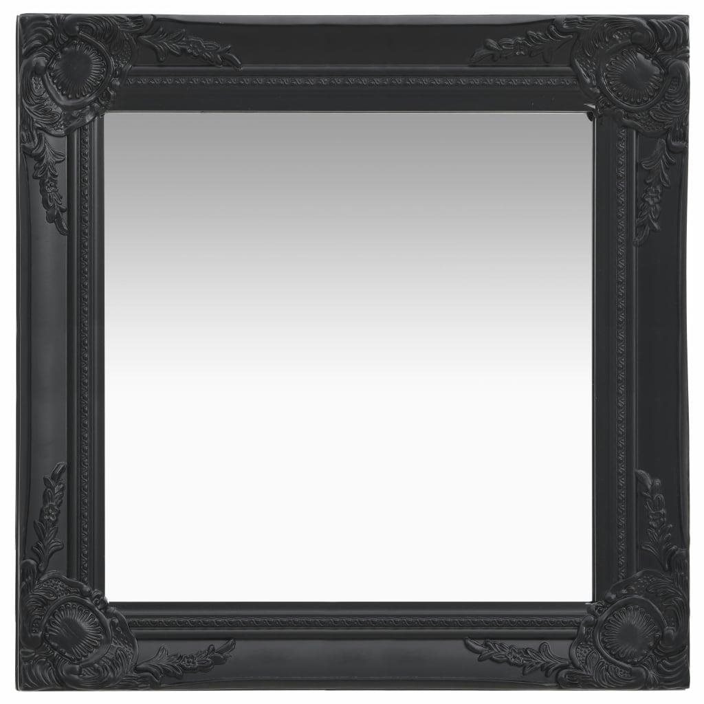 Nástenné zrkadlo barokový štýl 50 × 50 cm čierne Zrkadlo