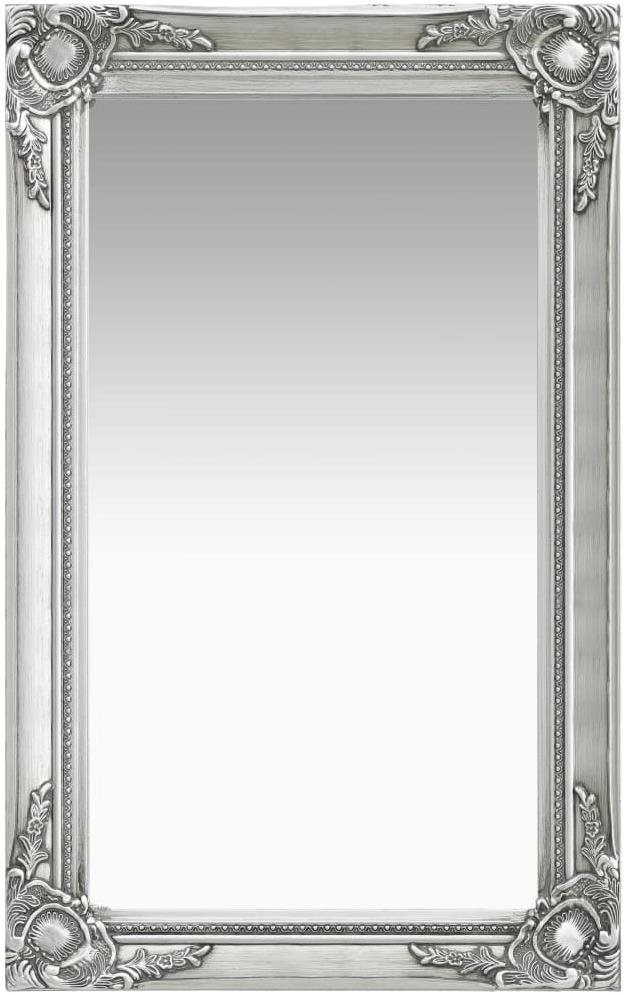 Nástenné zrkadlo barokový štýl 50 × 80 cm strieborné Zrkadlo