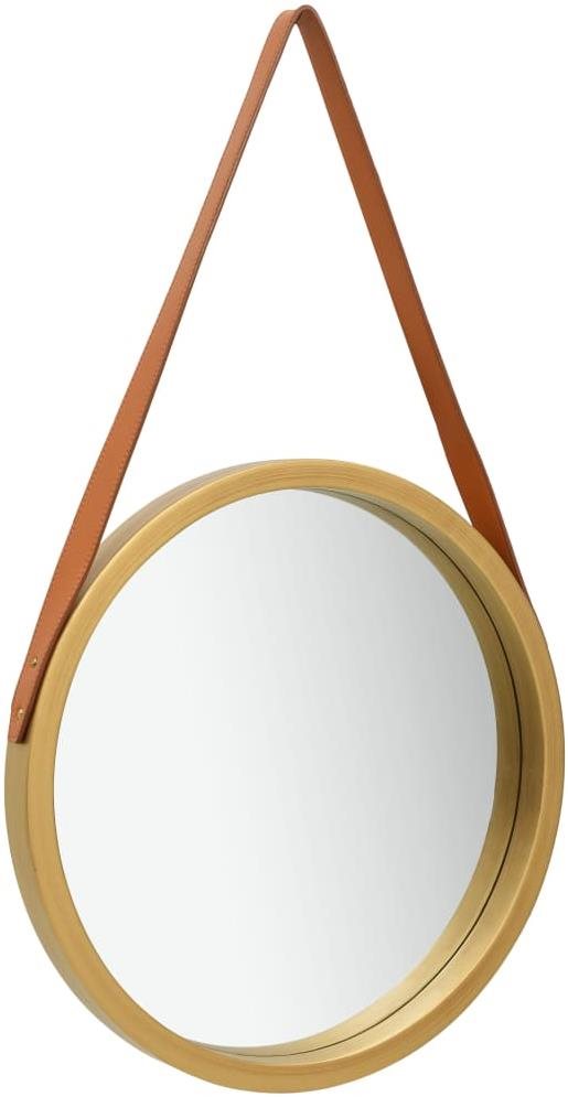 Nástenné zrkadlo s popruhom 40 cm zlaté Zrkadlo