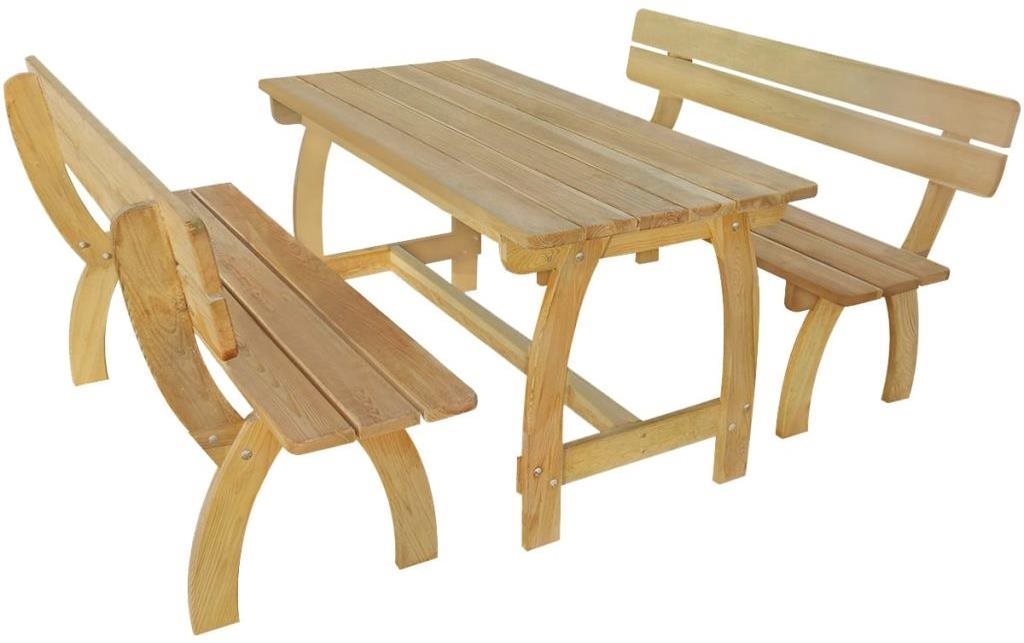 Pivný stôl s 2 lavicami impregnované borovicové drevo 273754...
