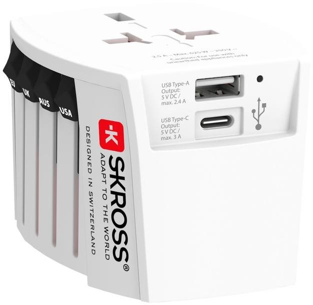 SKROSS MUV USB A+C univerzális 150 ország számára Utazó adapter