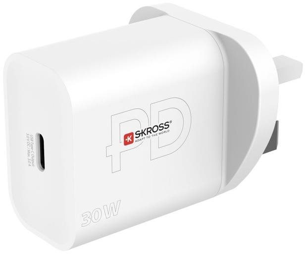 SKROSS USB-C Power charger 30W UK, Power Delivery, type G Utazó...