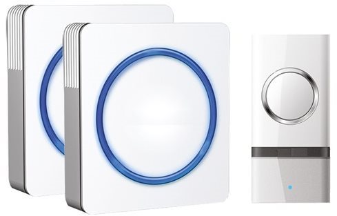 Solight 2x vezeték nélküli csengő, aljzathoz, 120m, fehér Csengő