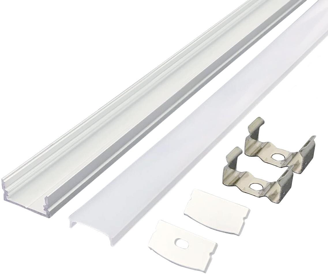 Solight Alumínium LED szalag profil 1, 17x8 mm, tejfehér diffúzor,...