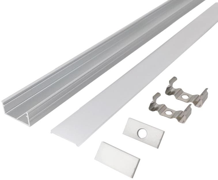 Solight Alumínium profil LED szalagokhoz 2, 18x9 mm, tejfehér...
