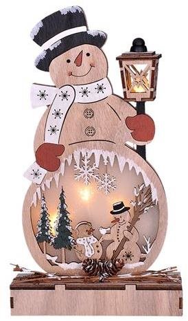 Solight fa hóember, 4x LED, 2x AA Karácsonyi díszítés