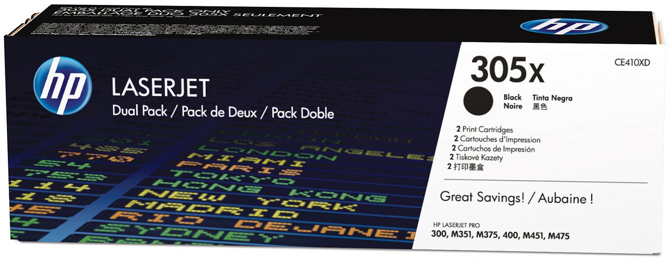 HP CE410XD No. 305X 2-pack Black Printer Toner