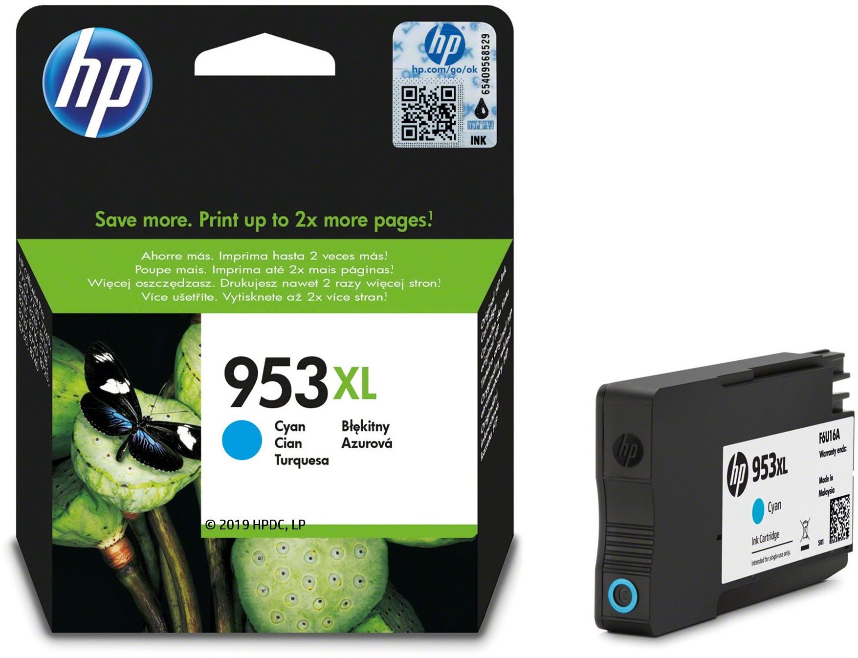 HP F6U16AE č. 953XL azúrová Cartridge