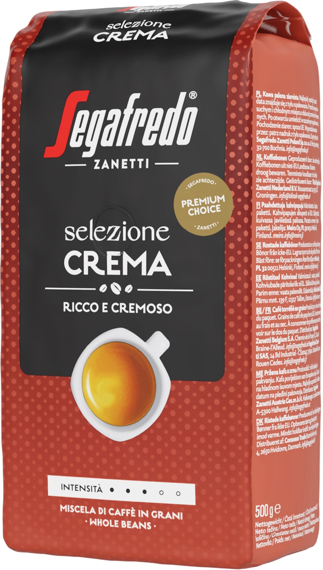 Segafredo Selezione Crema, Kaffeebohnen, 500g Kaffee