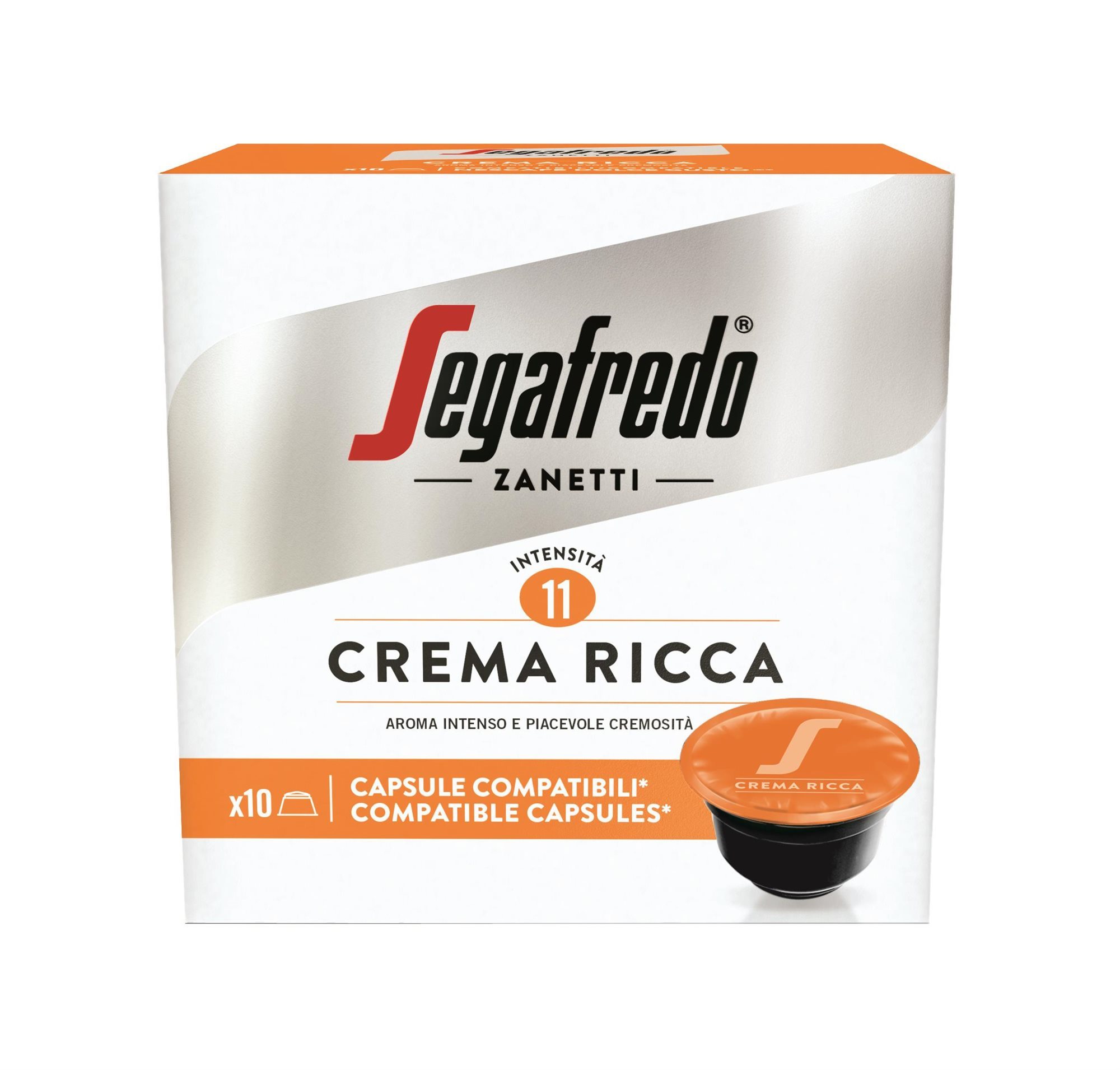 Segafredo Crema Rica, kapsule DG, 10 porcií Kávové kapsuly