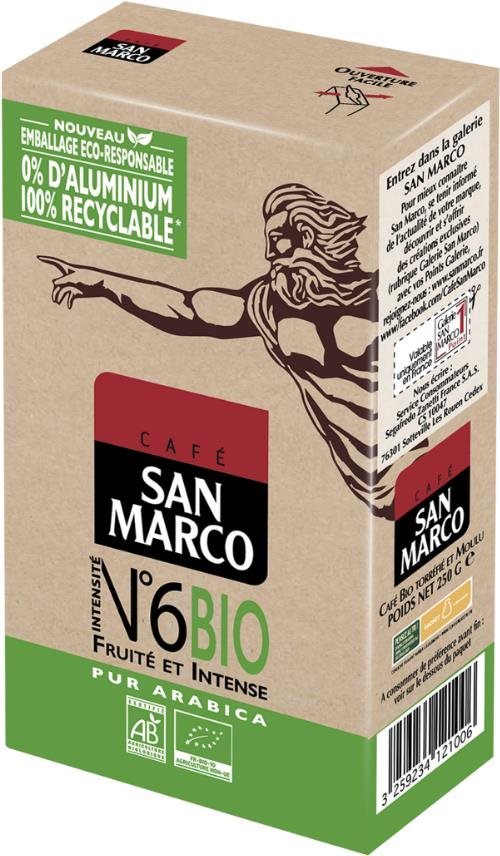San Marco BIO N°6, mletá 250 g Káva