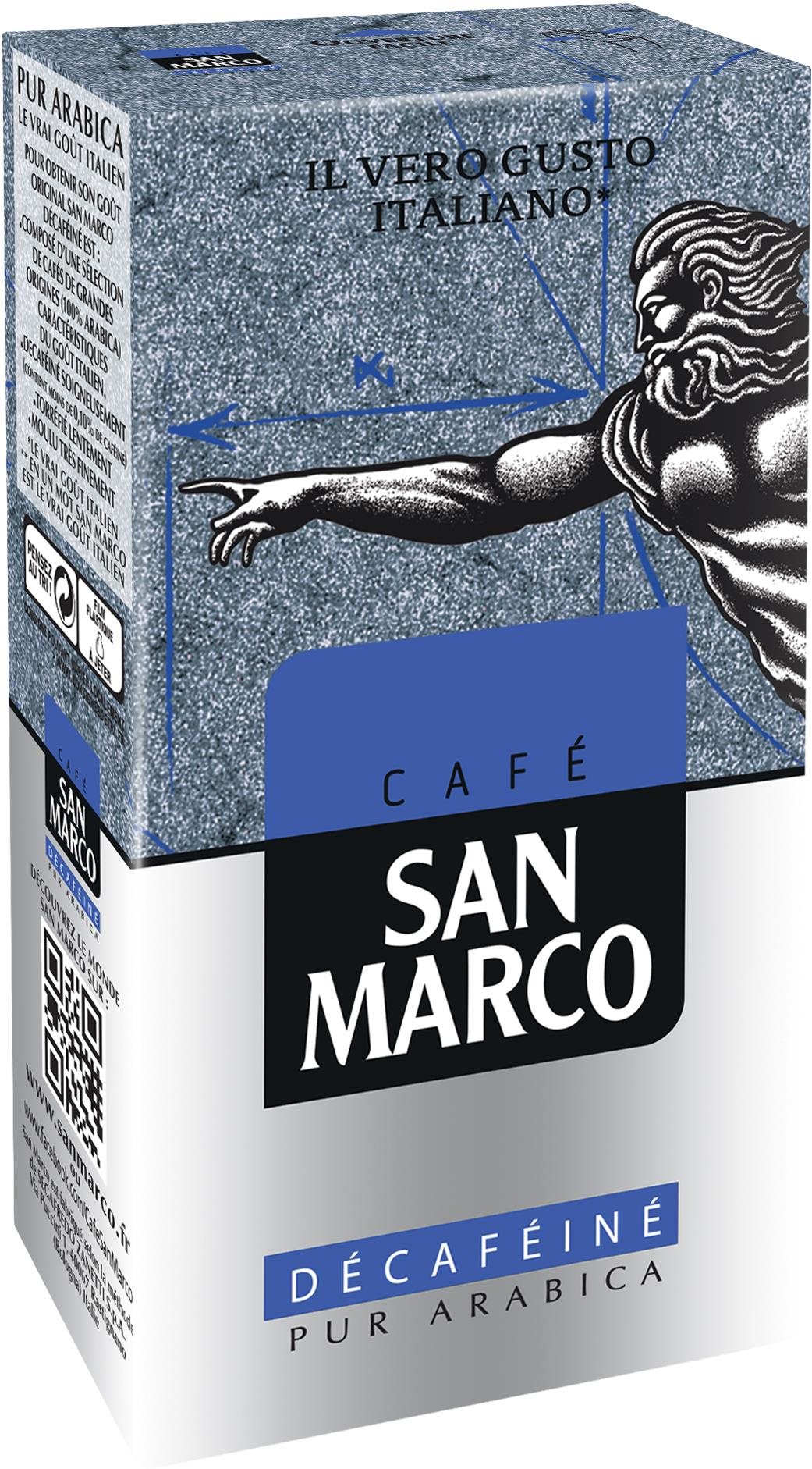 San Marco Décaféiné, mletá 250 g Káva