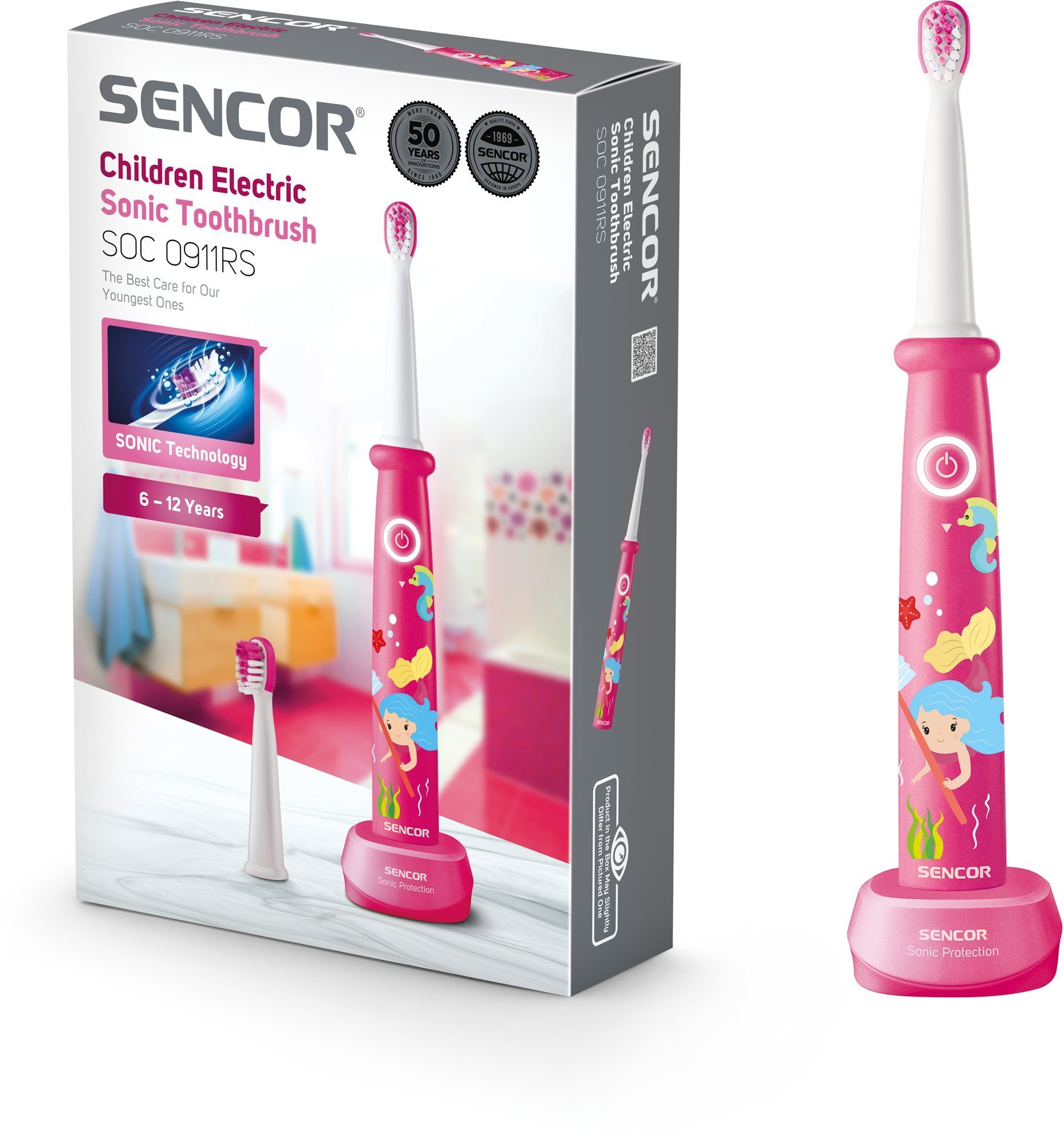 SENCOR SOC 0911RS Detská sonická zubná kefka Elektrická zubná kefka