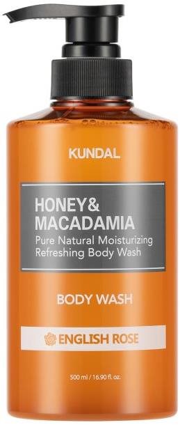 KUNDAL Honey & Macadamia Pure Body Wash English Rose 500 ml...
